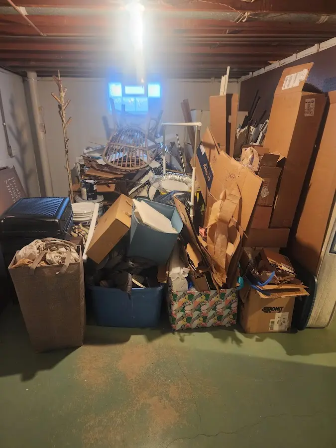 Roll-off dumpster container at job site for 6 Yard Dumpster Rental in Akron